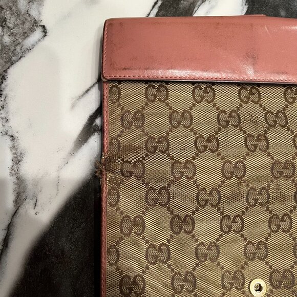 Gucci Purse + Wallet Set: Monogram Jolicoeur Pink Gold Tote & Heart Clasp Wallet - Picture 14 of 16